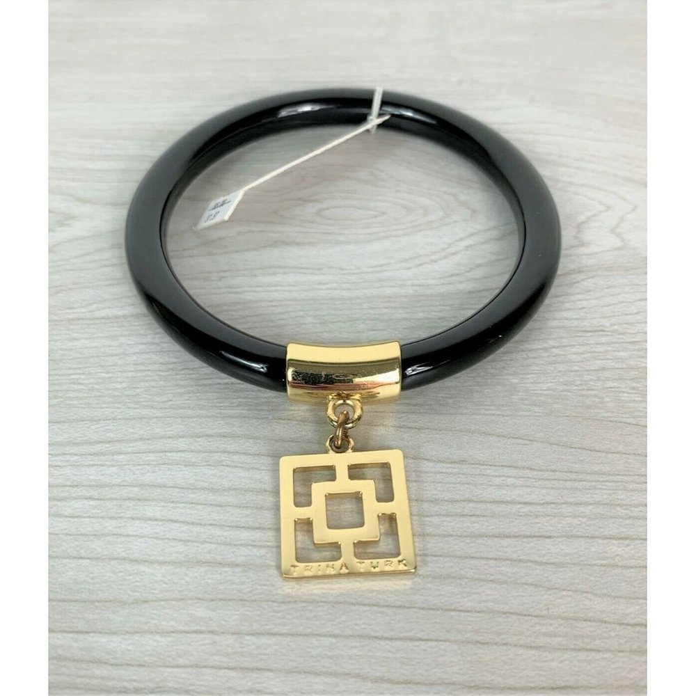 TRINA TURK Black Lacquer Bangle Bracelet
